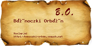 Bánoczki Orbán névjegykártya